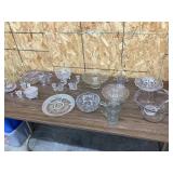 (15) Pieces of Clear Glass/Crystal, Incl. Pattern