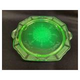 Green Depression Uranium Glass Princess Cake