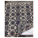 Blue/Black & White Woven Coverlet Dated 1849,