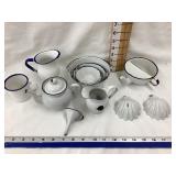 (11) "Small" Pcs. of White Enamelware