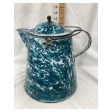 Chrysolite Graniteware Coffee Pot, 12"T