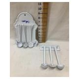 (2) Enameled Hanging Utensil Sets, Utensils are 6