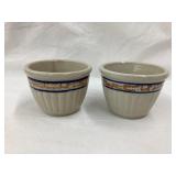 (2) Red Wing Grayline Custard Cups, (1) Has Side