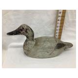 Vintage Evans Decoy Carved Wooden Duck Decoy, 17