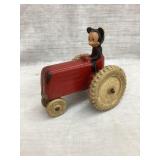 Early Mickey Mouse Toy Tractor by Sun Rubber Co.,