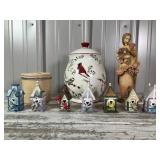 Bird House Ornaments, Cardinal Cookie Jar,