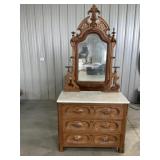 Antique marble dresser see pictures one finial i