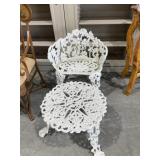 Cast/wrought iron chair and stool vintage