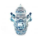 Blue and White Delft  Jar with Lid