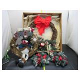 2 wreaths, Christmas holly decoration