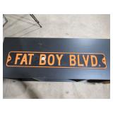 Fat Boy Blvd. metal sign