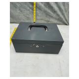 Metal cash box with key