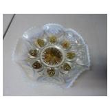 ANTIQUE FLUTED GLASS CANDY DISH