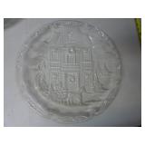 VINTAGE PRESSED GLASS HOLIDAY PLATTER