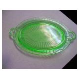 GREEN GLASS VINTAGE PLATTER