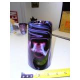 DARK PURPLE SLAG GLASS TUMBLER