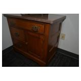 ANTIQUE MARBLE TOP COMMODE