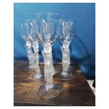 Set of 6 French bayel Bacchus male nude cordial