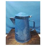 Blue metal granite wear coffee pot