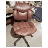 Brown leatherette office chair