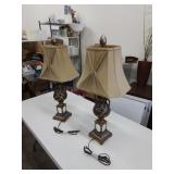 Pair of matching table lamps with beautiful