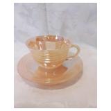 Peach luster cup and saucer