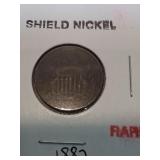 Eighteen eighty two rare shield nickel