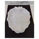 Milk glass grape dish