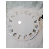 Round white ceramic cake plate for an eight inch