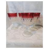 Set a four cranberry flash wine stems