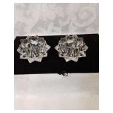 Pair of star shape crystal votive tlight candle