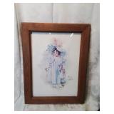 Framed print little girl with her dolls fourteen