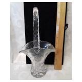 Pattern glass basket ten inches tall