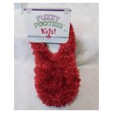 Pair of new red fuzzy footies for kids