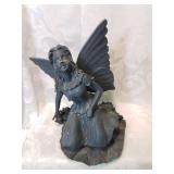 Heavy garden angel decor  10 inches tall