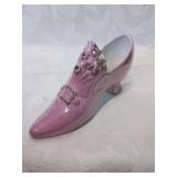 Vintage pink porcelain shoe