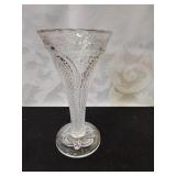 Pattern glass trumpet vase seven inches tall