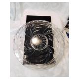 Round pattern glass dessert serving platter for a