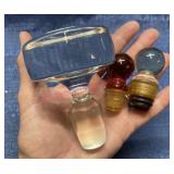 (3) Glass decanter stoppers