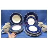 4-place Gibson Everyday Cobalt Blue dish set-16pcs