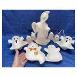 White ceramic Ghost night light -ghost bowls -etc