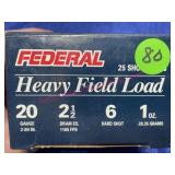 Federal 20-gauge ammo (25 shells) 2.5-in