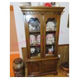 Lighted 2-pc dish cabinet (no contents)