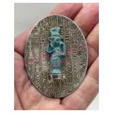 Egyptian Sterling Silver Pendant Brooch 21-grams