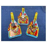 Vtg US Metal Toy Noise Makers Set of 3