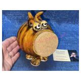 Vtg Dee Schaad signed Pottery Pig Jar w/ Cork