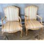 French Country Style Upholstered Arm Chairs