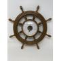 Wooden Ship Wheel Barometer