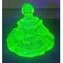 Moser Glass Trinket Box Lid Uranium Glass