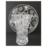 Crystal Vase and Serving Plate